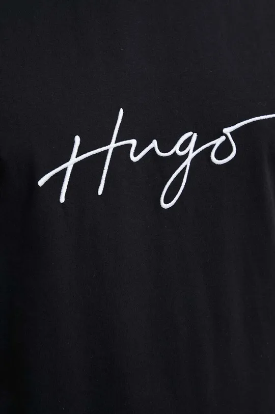 μαύρο Βαμβακερό μπλουζάκι παραλίας HUGO