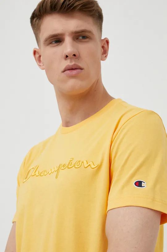 žltá Bavlnené tričko Champion