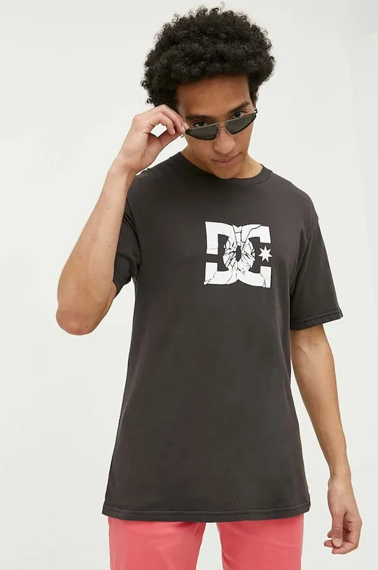 DC t-shirt bawełniany szary