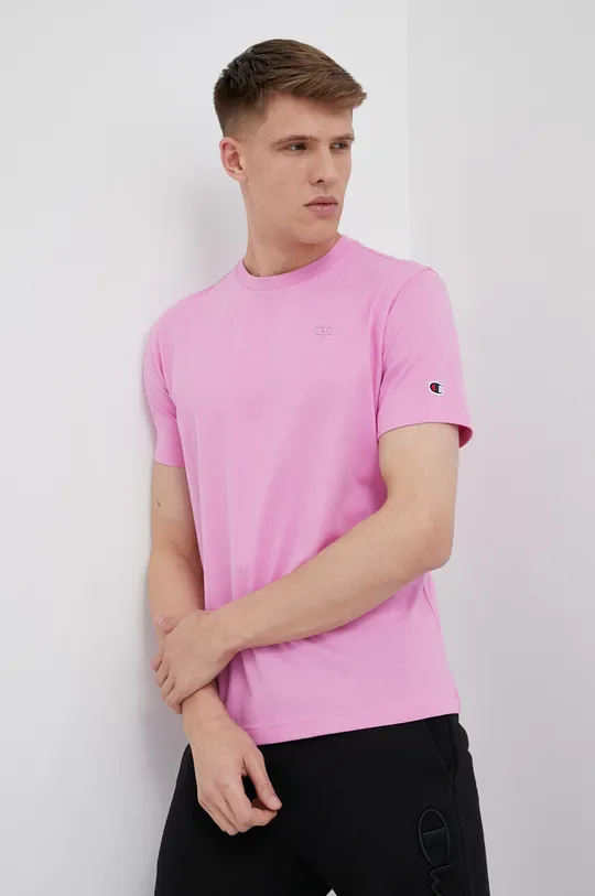 розовый Хлопковая футболка Champion Мужской