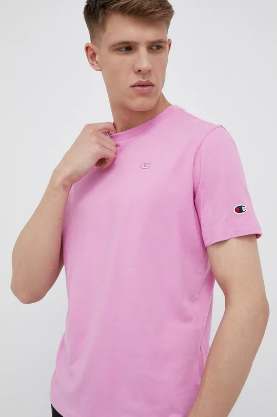różowy Champion t-shirt bawełniany