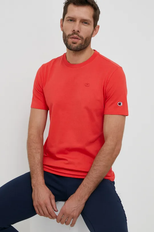 rosso Champion t-shirt in cotone Uomo