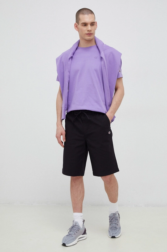 Champion t-shirt in cotone violetto