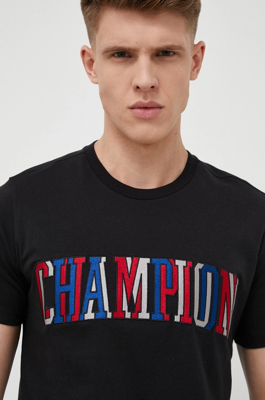 czarny Champion t-shirt bawełniany