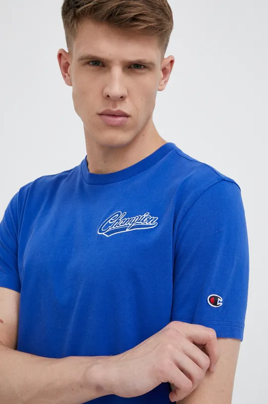 modrá Bavlnené tričko Champion