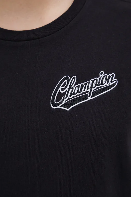 czarny Champion t-shirt bawełniany