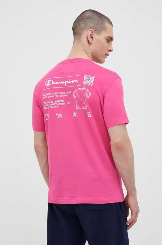 różowy Champion t-shirt bawełniany Męski
