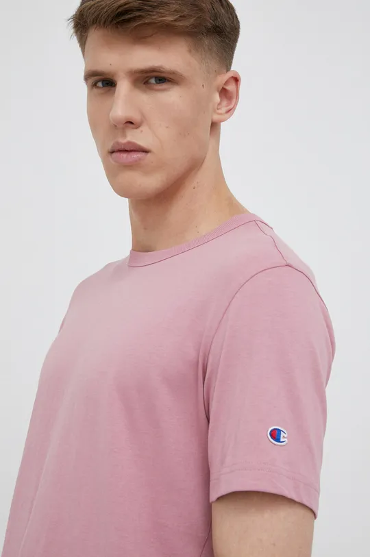 różowy Champion t-shirt bawełniany Męski