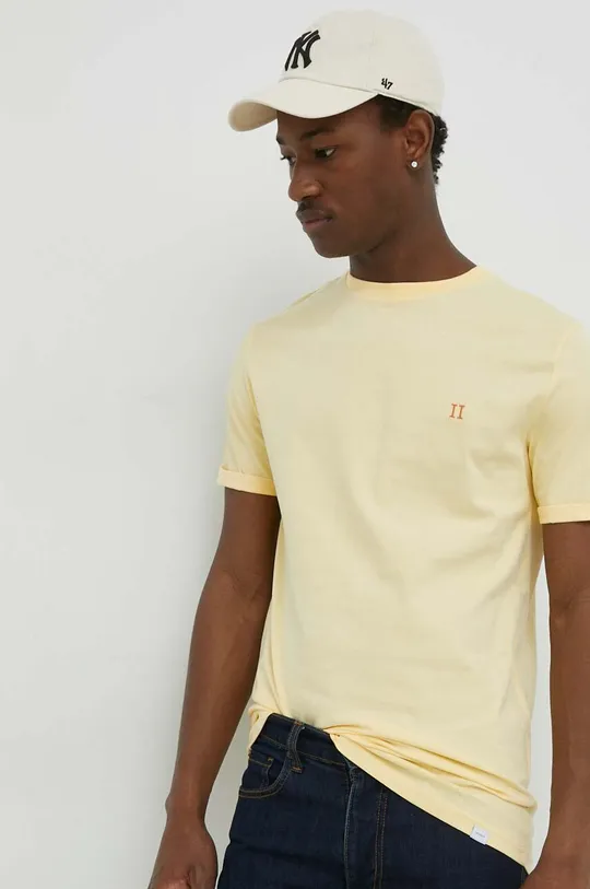κίτρινο Βαμβακερό μπλουζάκι Les Deux Ανδρικά