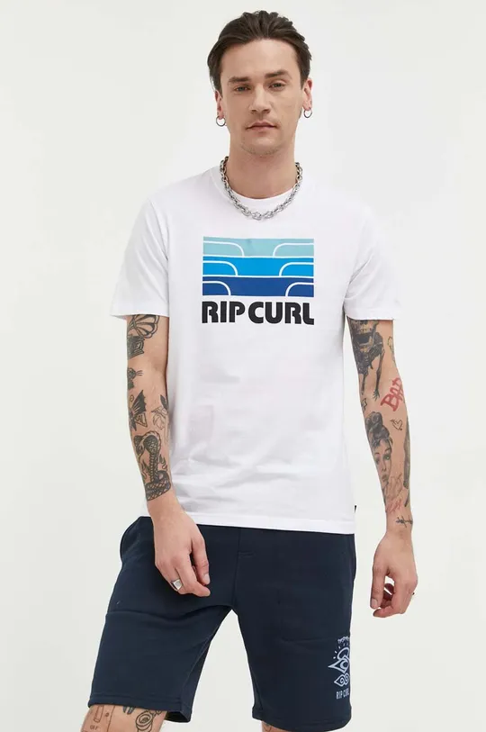 bela Bombažna kratka majica Rip Curl Moški