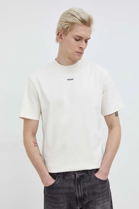 beige HUGO t-shirt in cotone Uomo