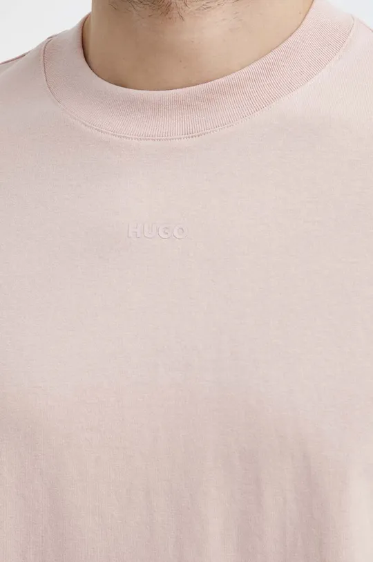rózsaszín HUGO pamut póló