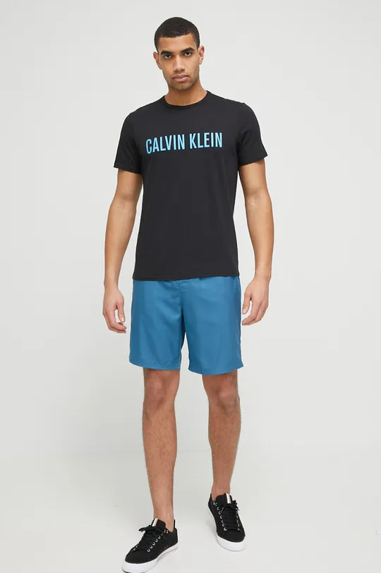 Calvin Klein Underwear pamut társalgó póló fekete
