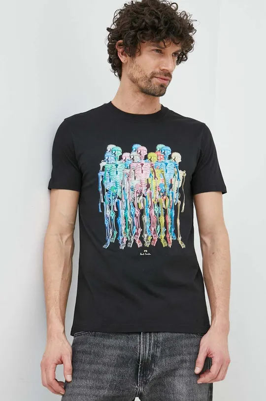 czarny PS Paul Smith t-shirt bawełniany Męski