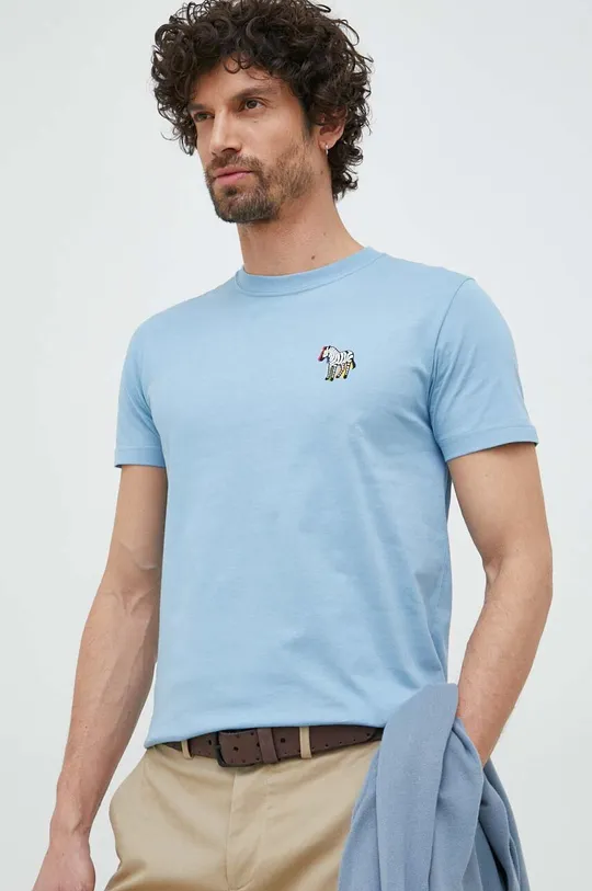 niebieski PS Paul Smith t-shirt bawełniany