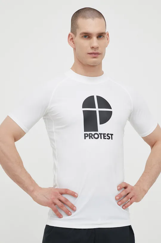 bela Kratka majica Protest Prtcater Moški