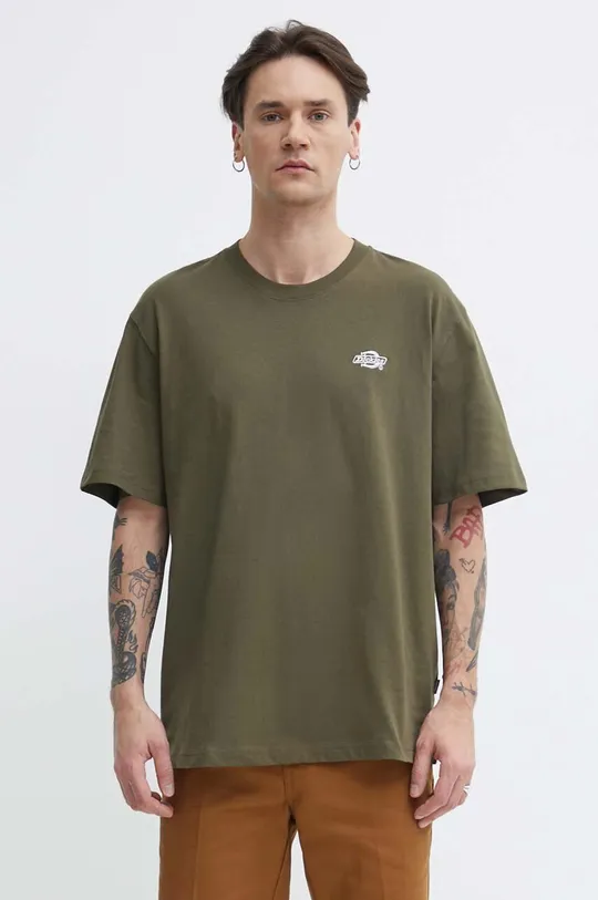 zelena Bombažna kratka majica Dickies Moški