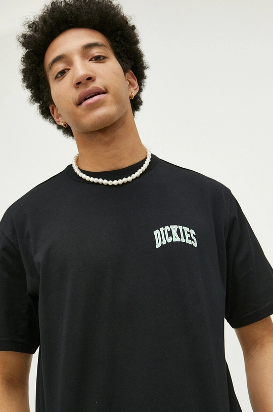 czarny Dickies t-shirt bawełniany Męski