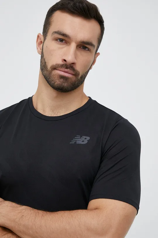 czarny New Balance t-shirt do biegania Q Speed