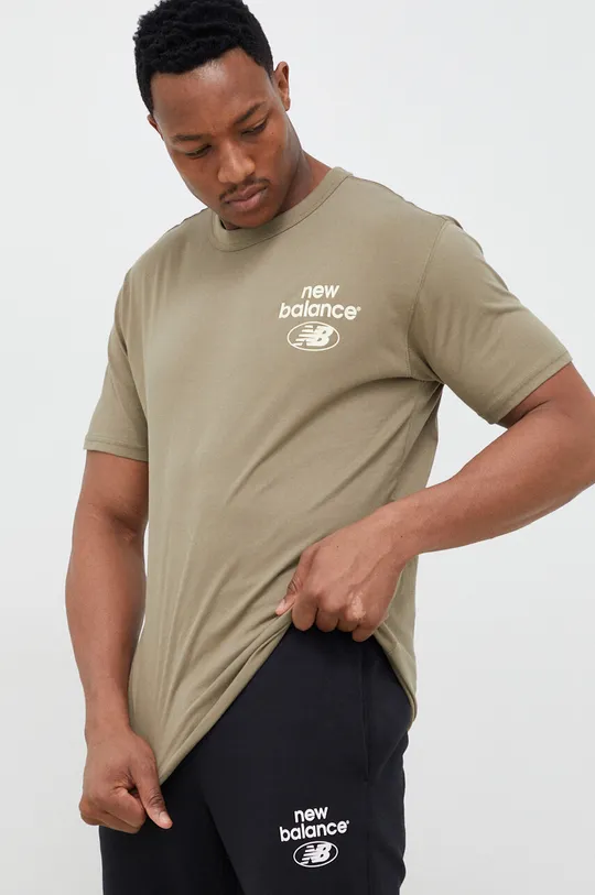 verde New Balance t-shirt in cotone