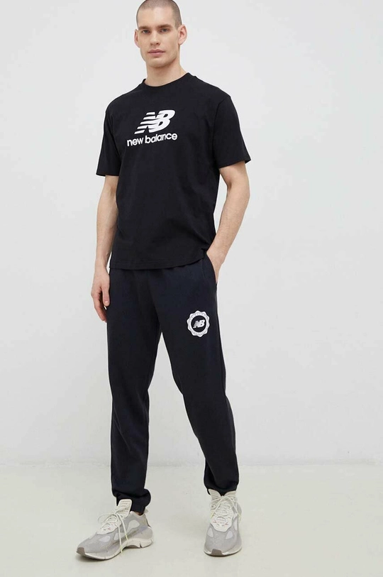 New Balance t-shirt bawełniany czarny