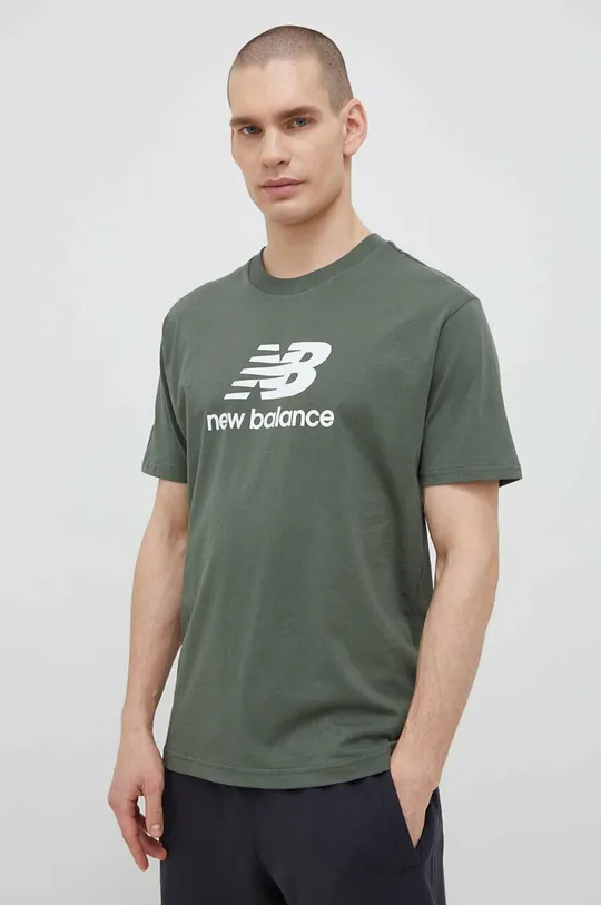 New Balance cotton t-shirt  Basic material: 100% Cotton Rib-knit waistband: 70% Cotton, 30% Polyester