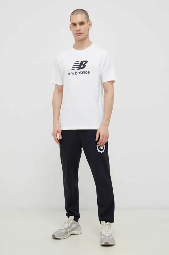 Хлопковая футболка New Balance белый