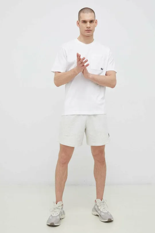 Bombažna kratka majica New Balance bela