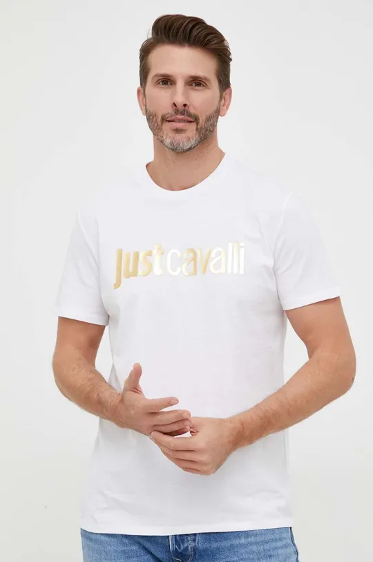 fehér Just Cavalli pamut póló