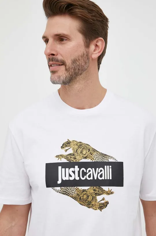 biały Just Cavalli t-shirt bawełniany