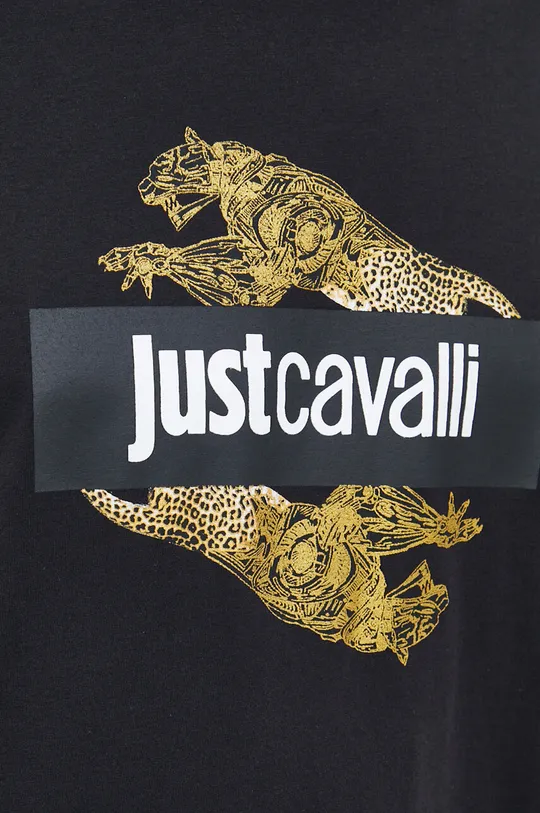 μαύρο Βαμβακερό μπλουζάκι Just Cavalli