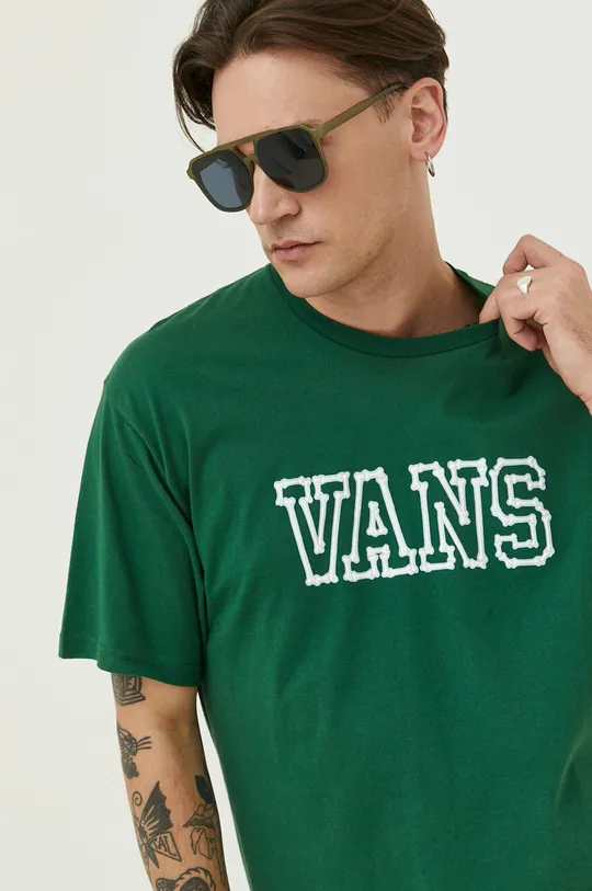 зелёный Хлопковая футболка Vans