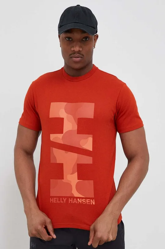 pomarańczowy Helly Hansen t-shirt bawełniany Męski