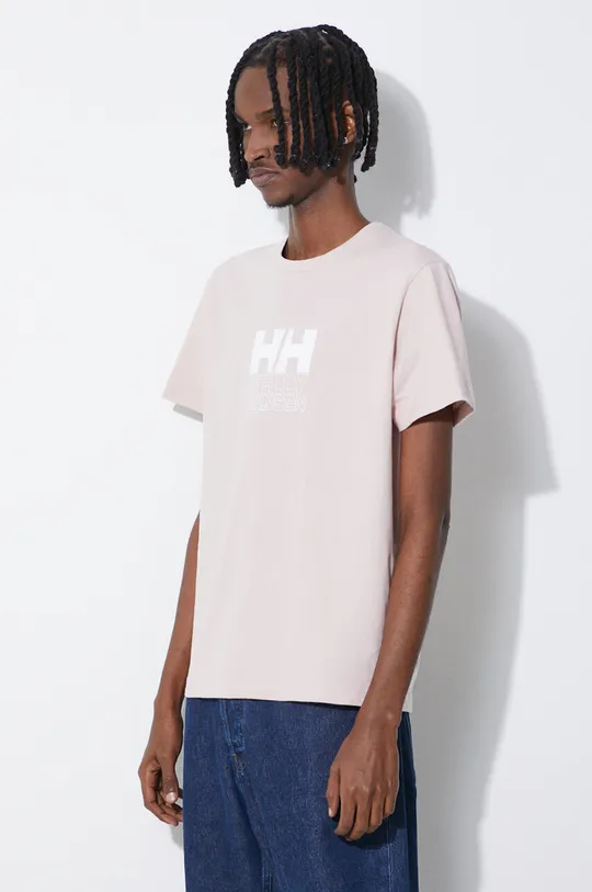 růžová Bavlněné tričko Helly Hansen