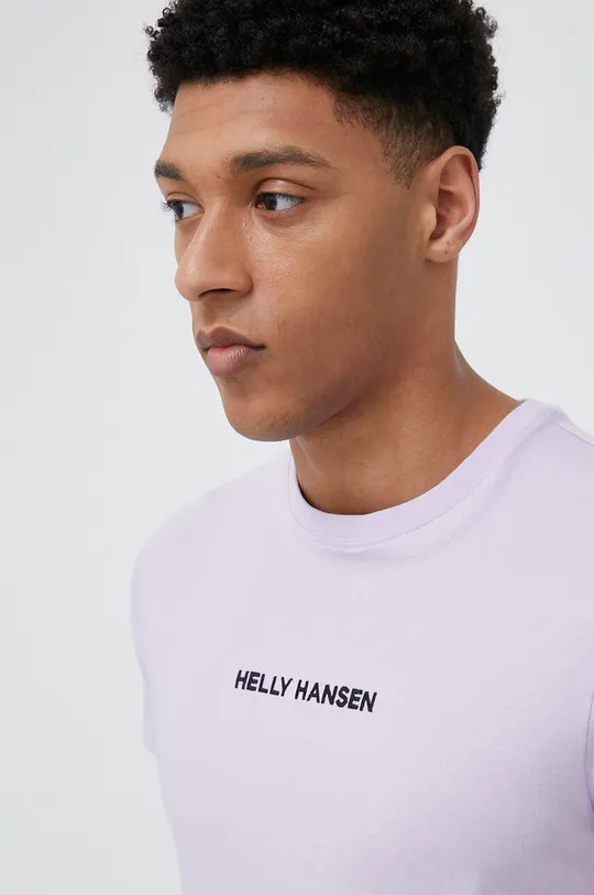 fioletowy Helly Hansen t-shirt bawełniany