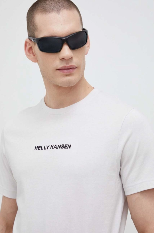 μπεζ Βαμβακερό μπλουζάκι Helly Hansen