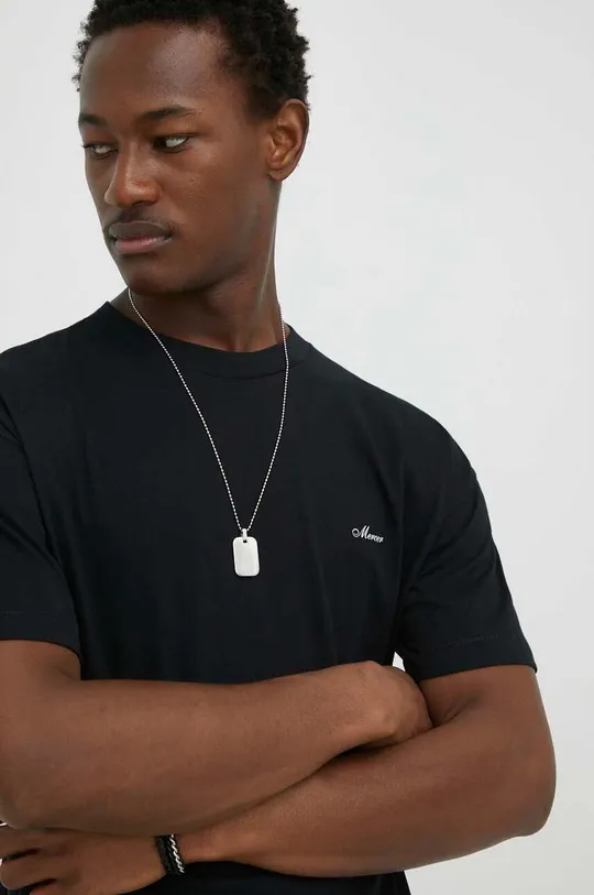 μαύρο Βαμβακερό μπλουζάκι Mercer Amsterdam