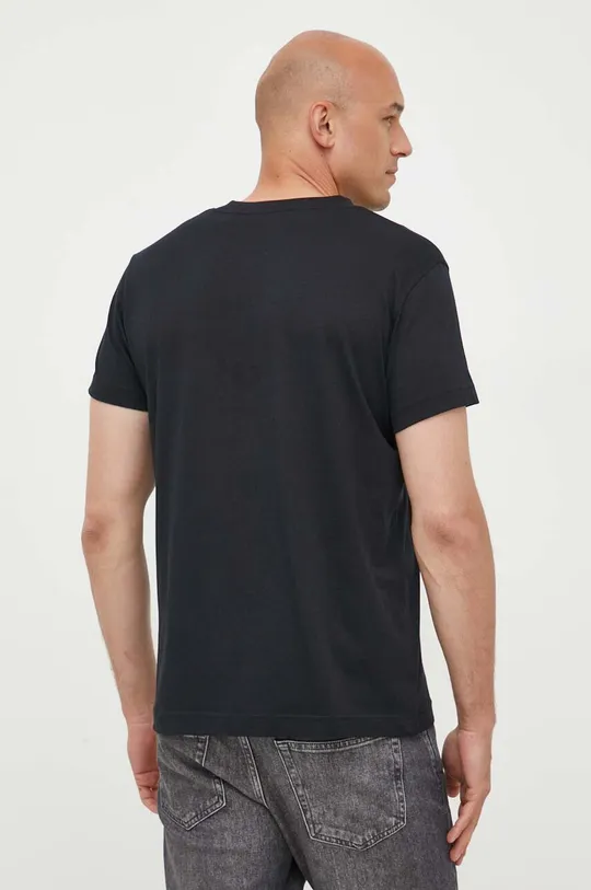 Βαμβακερό μπλουζάκι Gant μαύρο