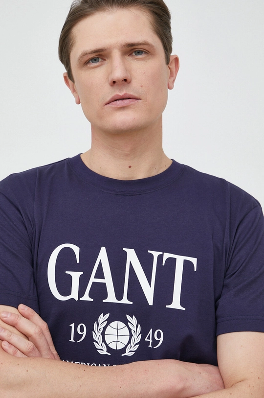 granatowy Gant t-shirt bawełniany