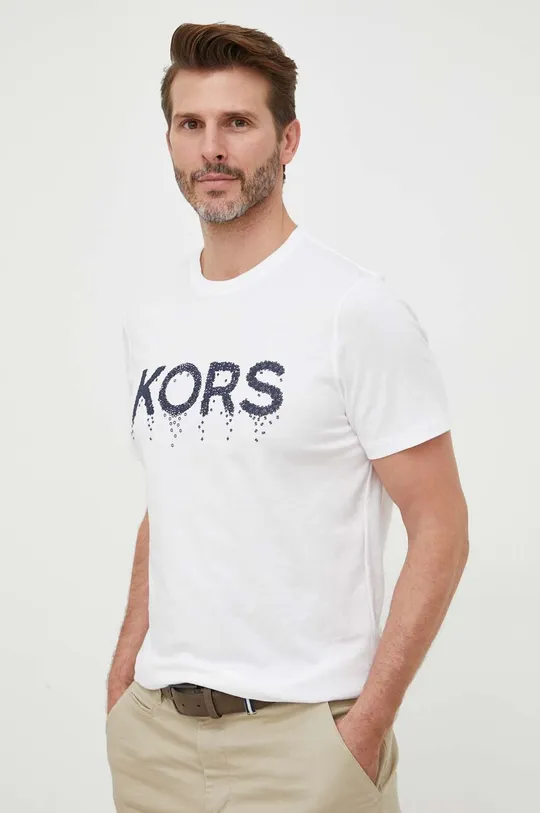 λευκό Βαμβακερό μπλουζάκι Michael Kors Ανδρικά