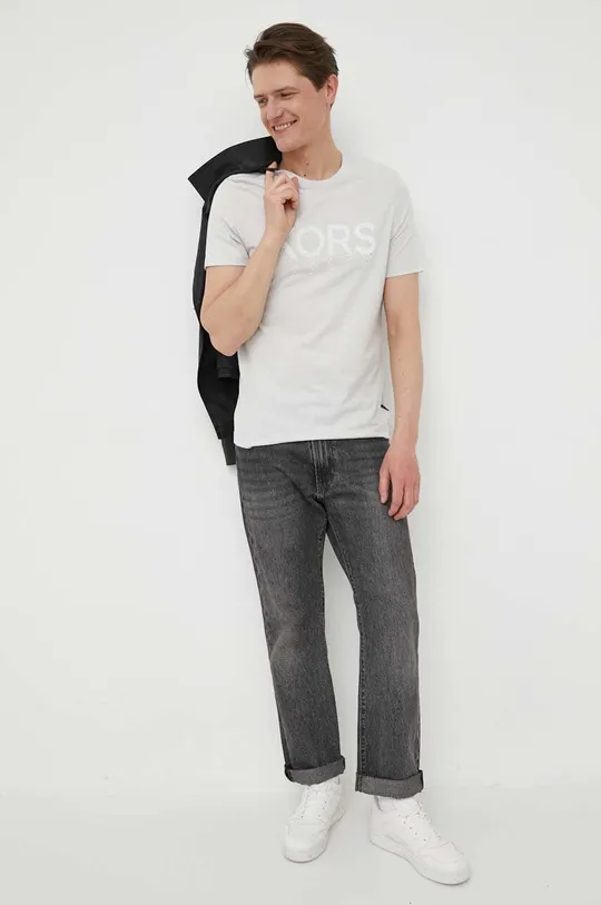 Хлопковая футболка Michael Kors серый