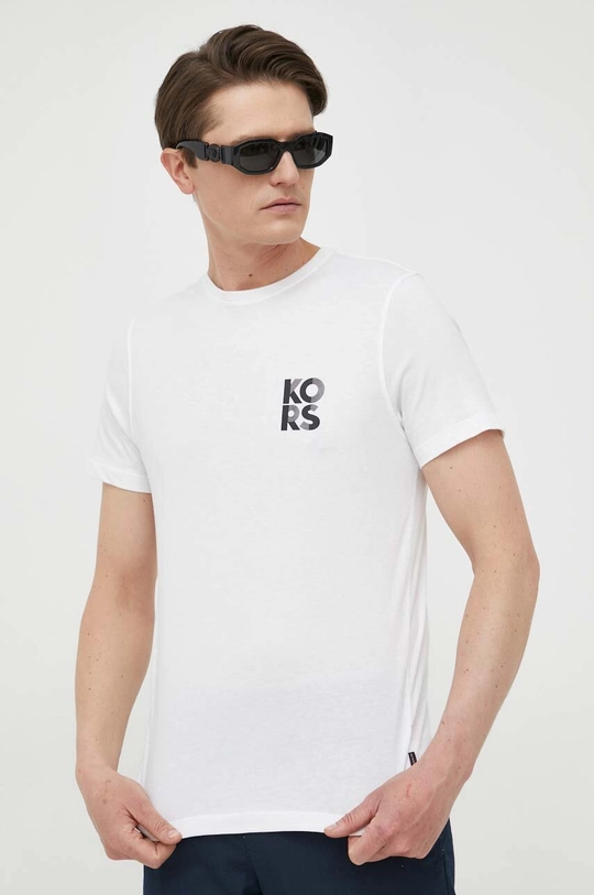 biały Michael Kors t-shirt bawełniany Męski