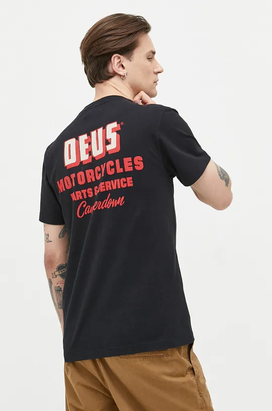 μαύρο Βαμβακερό μπλουζάκι Deus Ex Machina Ανδρικά