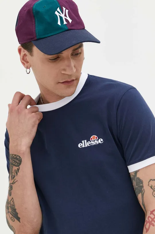 mornarsko modra Bombažna kratka majica Ellesse Moški