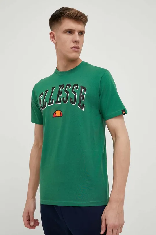 πράσινο Βαμβακερό μπλουζάκι Ellesse Ανδρικά