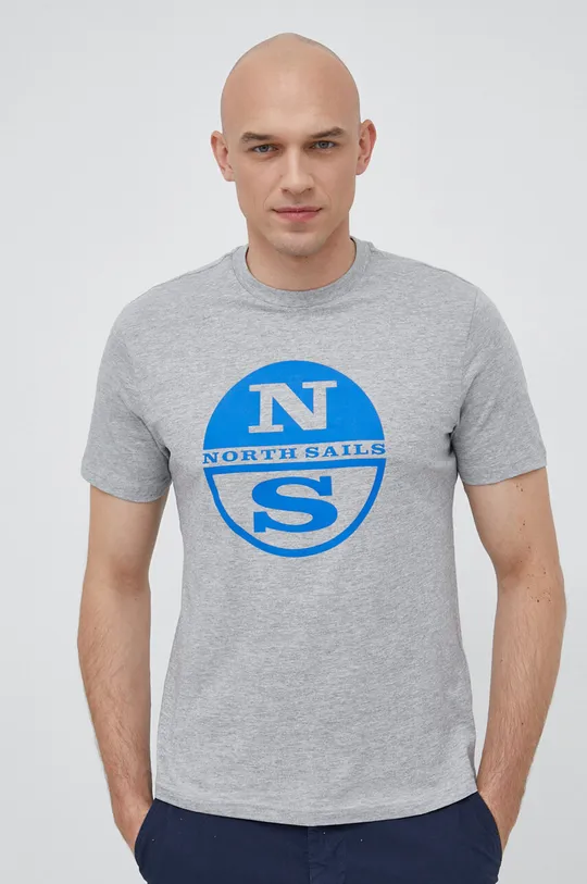 szary North Sails t-shirt bawełniany Męski