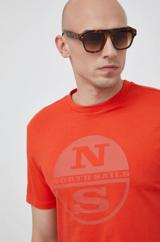 pomarańczowy North Sails t-shirt bawełniany