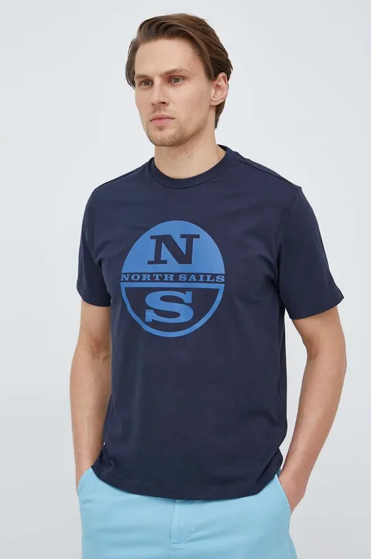 σκούρο μπλε Βαμβακερό μπλουζάκι North Sails Ανδρικά