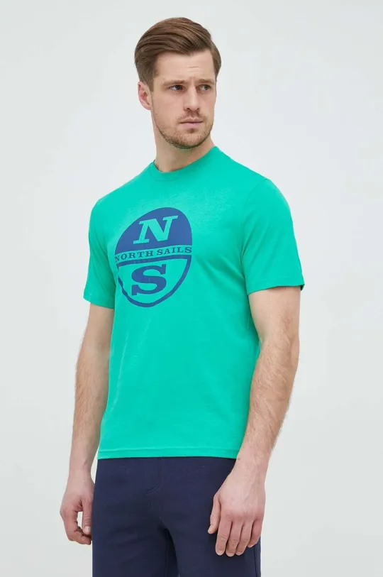 πράσινο Βαμβακερό μπλουζάκι North Sails Ανδρικά