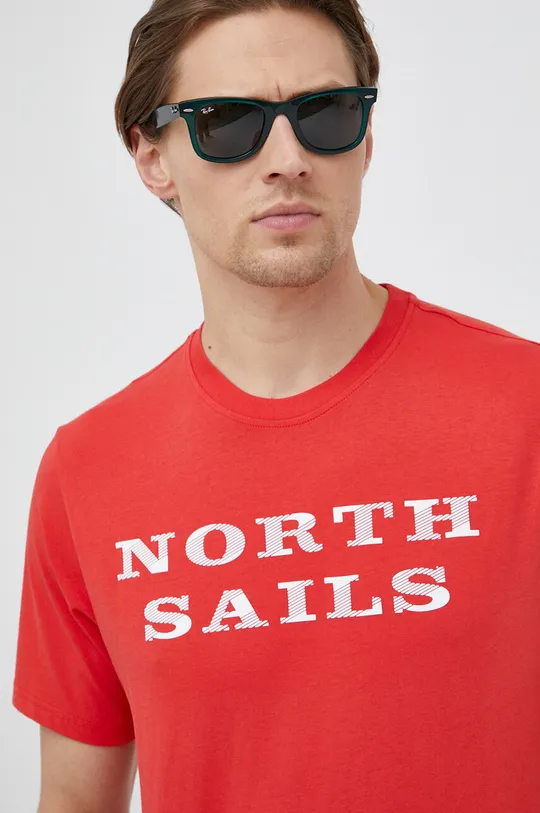 κόκκινο Βαμβακερό μπλουζάκι North Sails